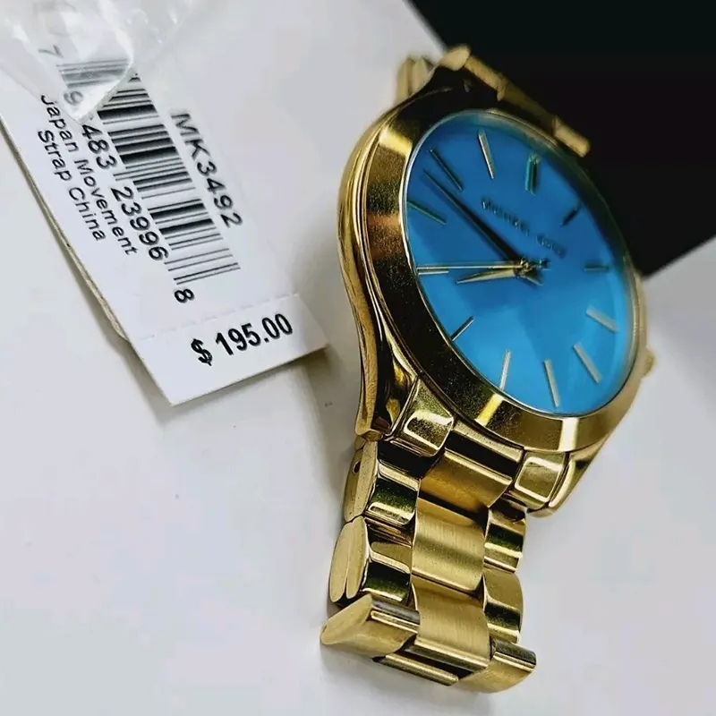 Michael Kors Slim Runway Blue MOP Dial Ladies Watch- MK3492